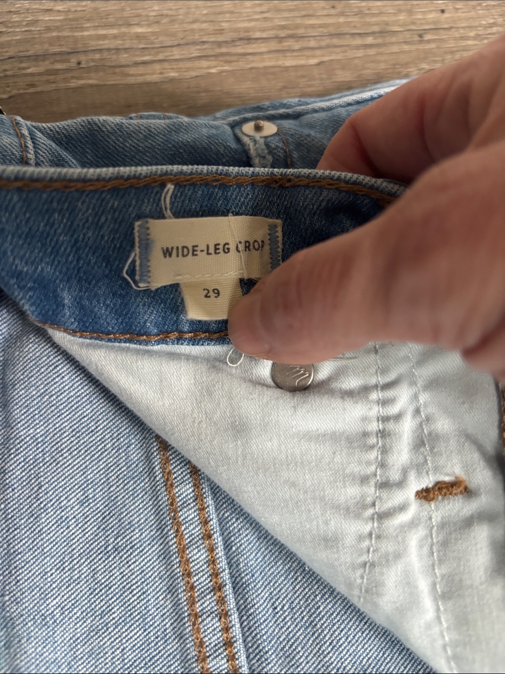 Madewell Wide Leg Crop Big Hem Medium Wash Classy High Rise Size 29 Size 8 - Picture 10 of 11